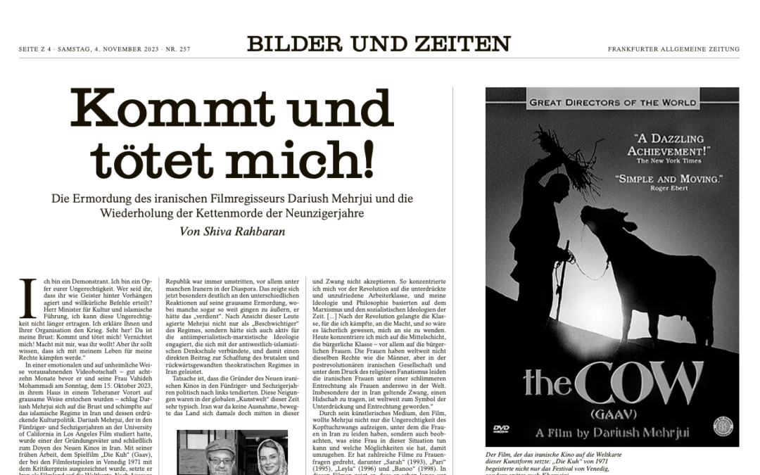 Frankfurter Allgemeine Zeitung – ‘Kommt Und Tötet Mich!’